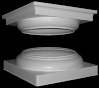 Column Cap and Base Set For Use With PVC Water Pipe (IPS)